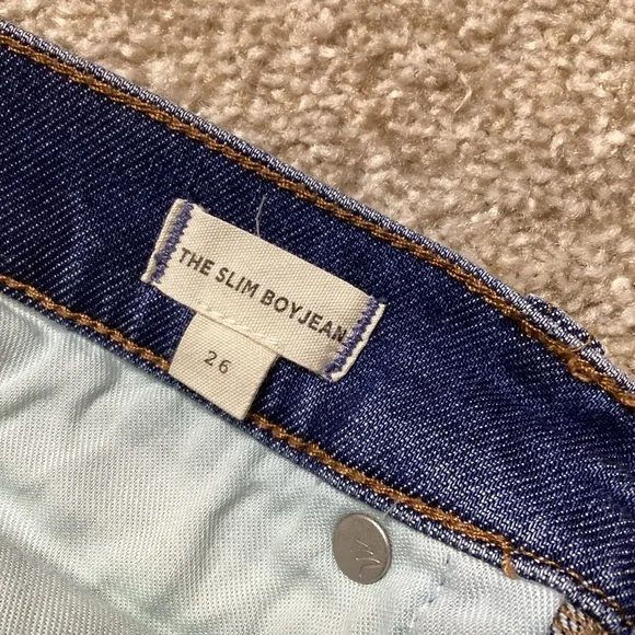 Madewell The Slim Boyjean in Eames Wash Jeans Denim Relaxed Midrise 26 Soft - Picture 8 of 11